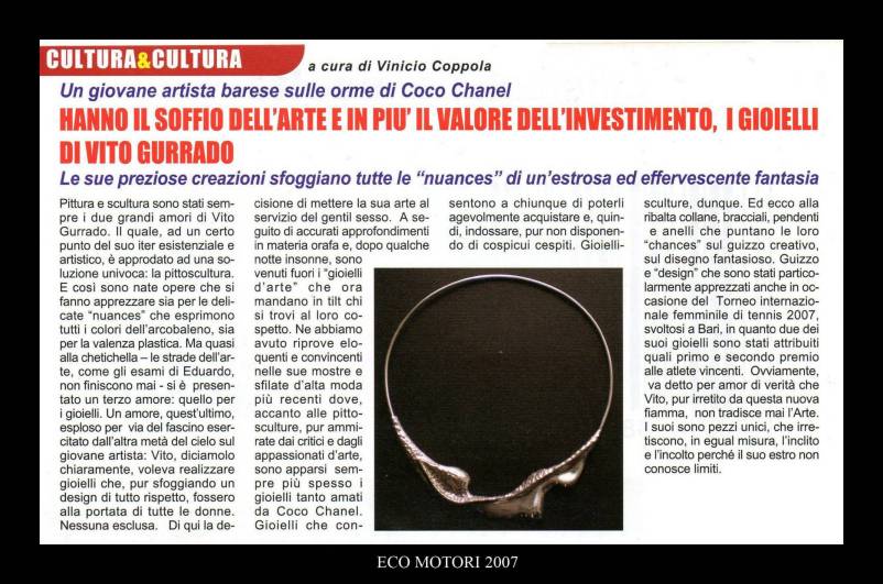 Articolo di Eco Motori sui gioielli di Vito Gurrado, 2007