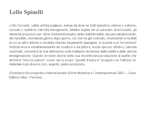 Recensione di Lello Spinelli su Vito Gurrado, Dizionario Enciclopedico Internazionale d’Arte Moderna e Contemporanea 2007